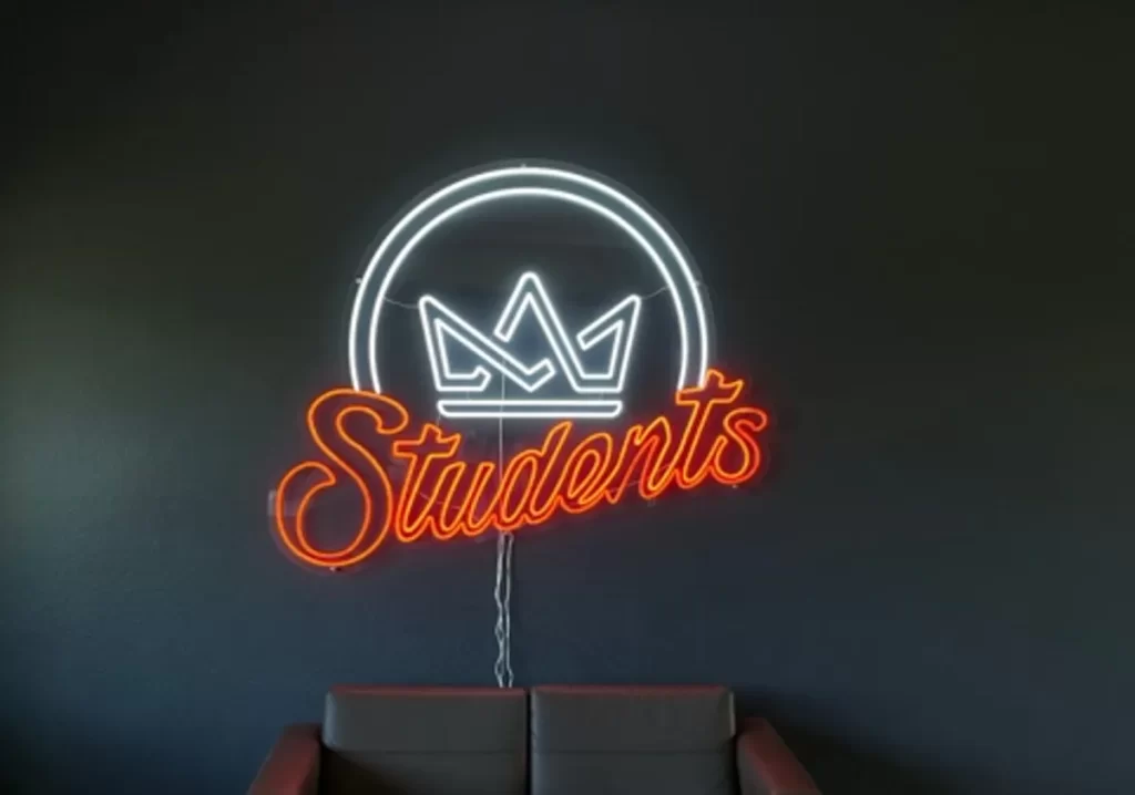 Close-up of glow sign board for restaurant in Kolkata